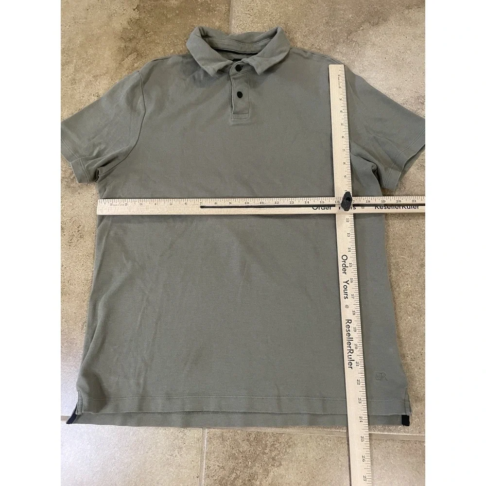 Banana Republic Polo Shirt Mens Sz M Olive Green Short Sleeve Cotton Logo Pique